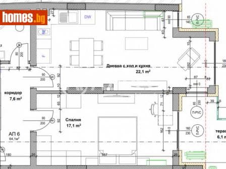Двустаен, 78m²