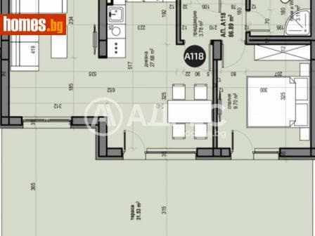 Двустаен, 101m²
