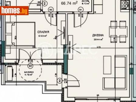 Двустаен, 74m²