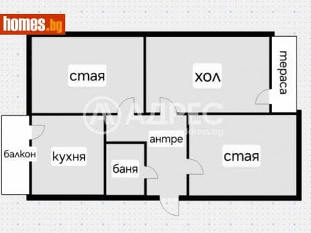 Тристаен, 75m²