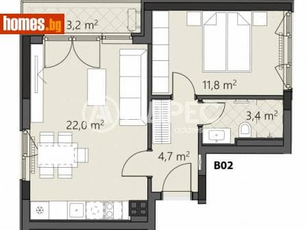 Двустаен, 67m²