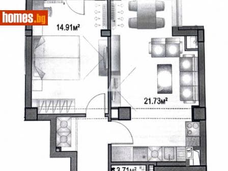 Двустаен, 82m²