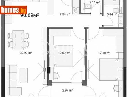 Тристаен, 111m²
