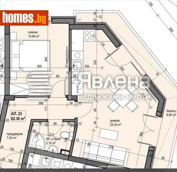 Двустаен, 74m²