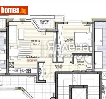 Двустаен, 74m²