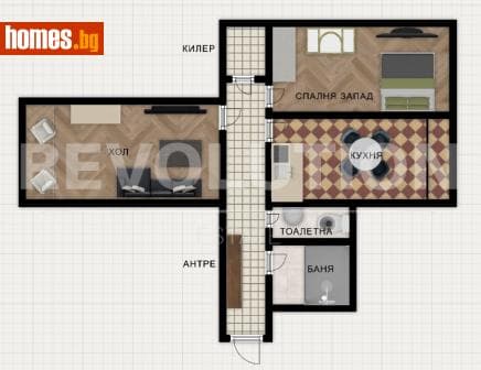 Двустаен, 67m²