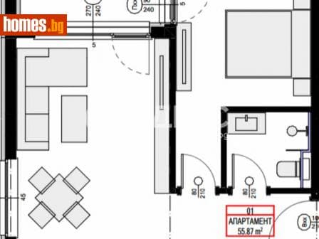 Двустаен, 69m²