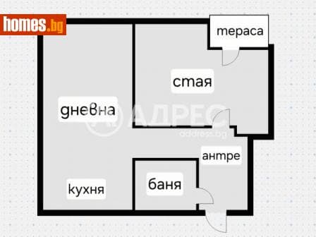 Двустаен, 64m²