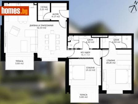 Тристаен, 137m²