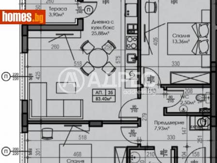 Тристаен, 91m²