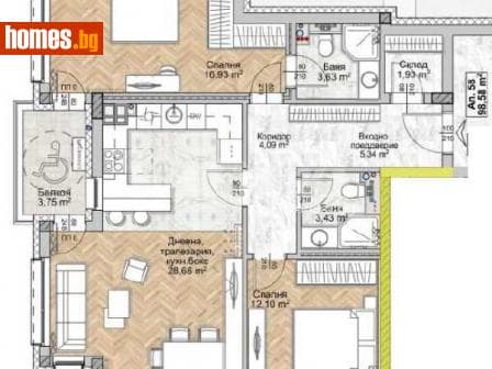 Тристаен, 115m²