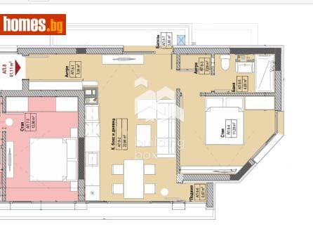 Двустаен, 84m²