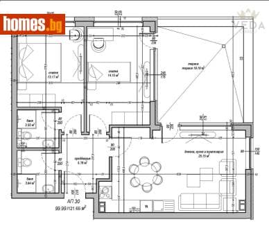 Тристаен, 121m²