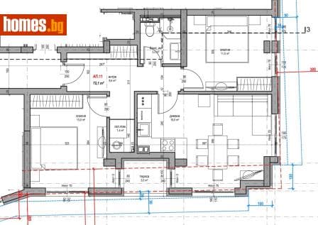 Тристаен, 86m²