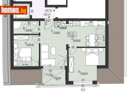 Тристаен, 91m²