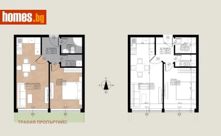 Двустаен, 58m²