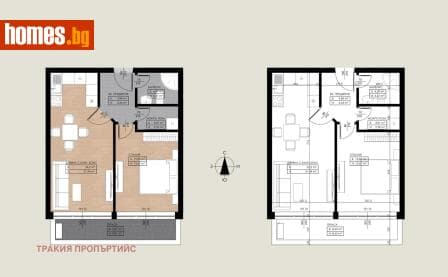 Двустаен, 65m²