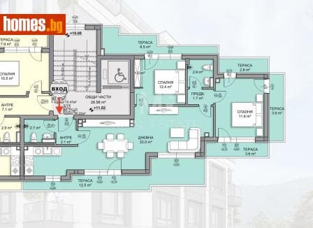 Тристаен, 142m²