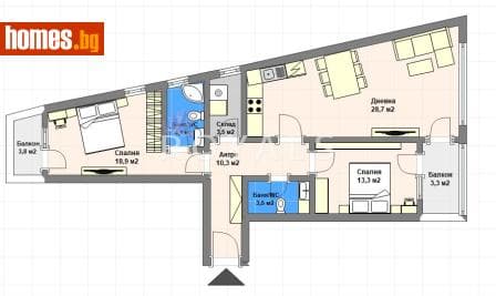 Тристаен, 129m²