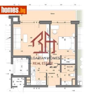 Двустаен, 79m²