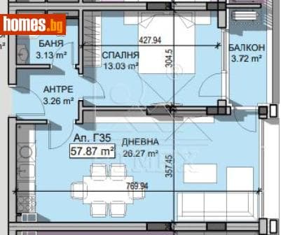 Двустаен, 67m²
