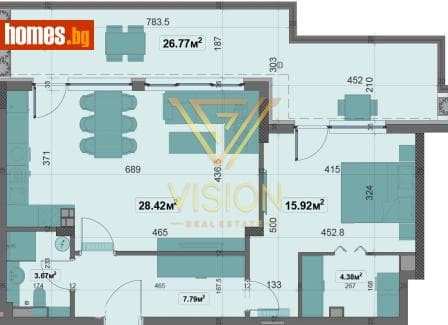 Двустаен, 110m²