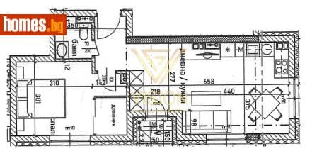 Двустаен, 61m²