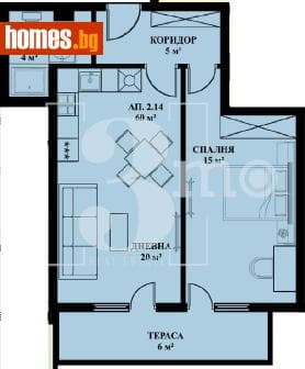 Двустаен, 60m²