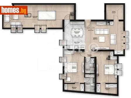 Четиристаен, 168m²