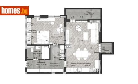 Двустаен, 115m²
