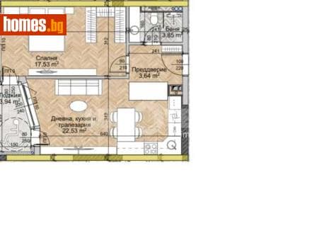 Двустаен, 73m²