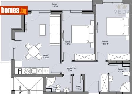 Тристаен, 101m²