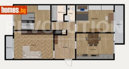 Тристаен, 84m²