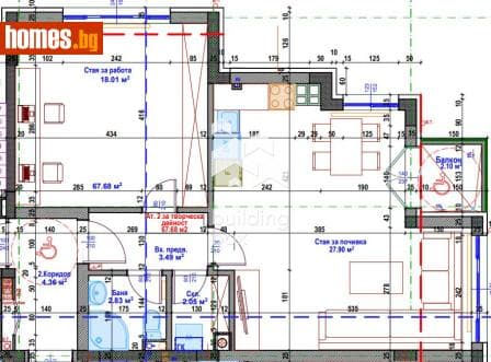 Двустаен, 82m²