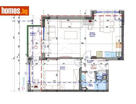 Двустаен, 90m²