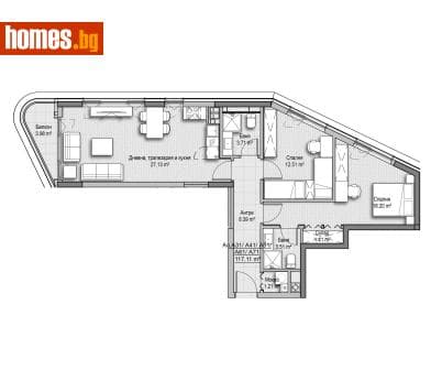 Тристаен, 117m²
