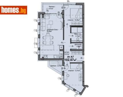 Тристаен, 102m²