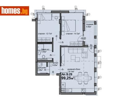 Тристаен, 99m²