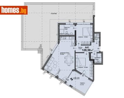 Тристаен, 128m²