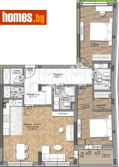 Тристаен, 121m²