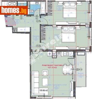 Тристаен, 121m²
