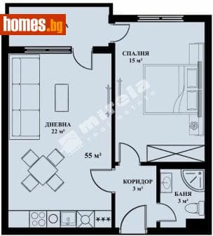 Двустаен, 65m²