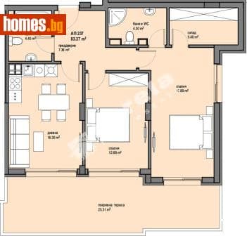 Тристаен, 98m²