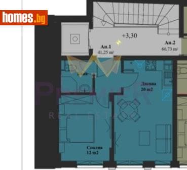 Двустаен, 52m²