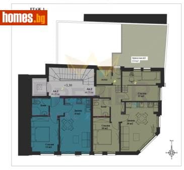 Двустаен, 52m²