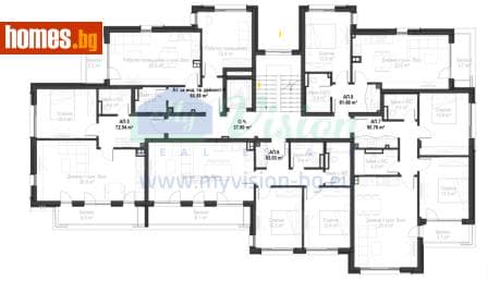 Двустаен, 83m²