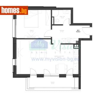 Двустаен, 83m²