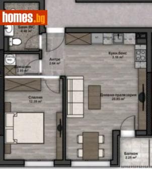 Двустаен, 66m²