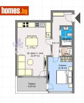 Двустаен, 72m²