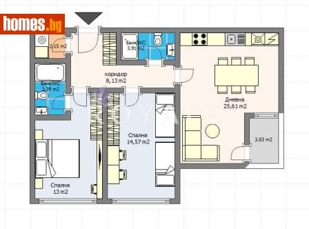 Тристаен, 103m²